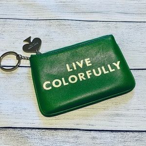 Kate Spade Women’s Bag Pouch - Kelly Green - EUC - “Live Colorfully”